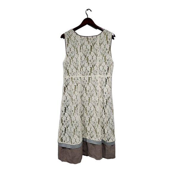 Sundance Women's Dress Mesh Lace Overlay Ivory Green Romantic Boho Sleeveless 14 - Picture 2 of 14